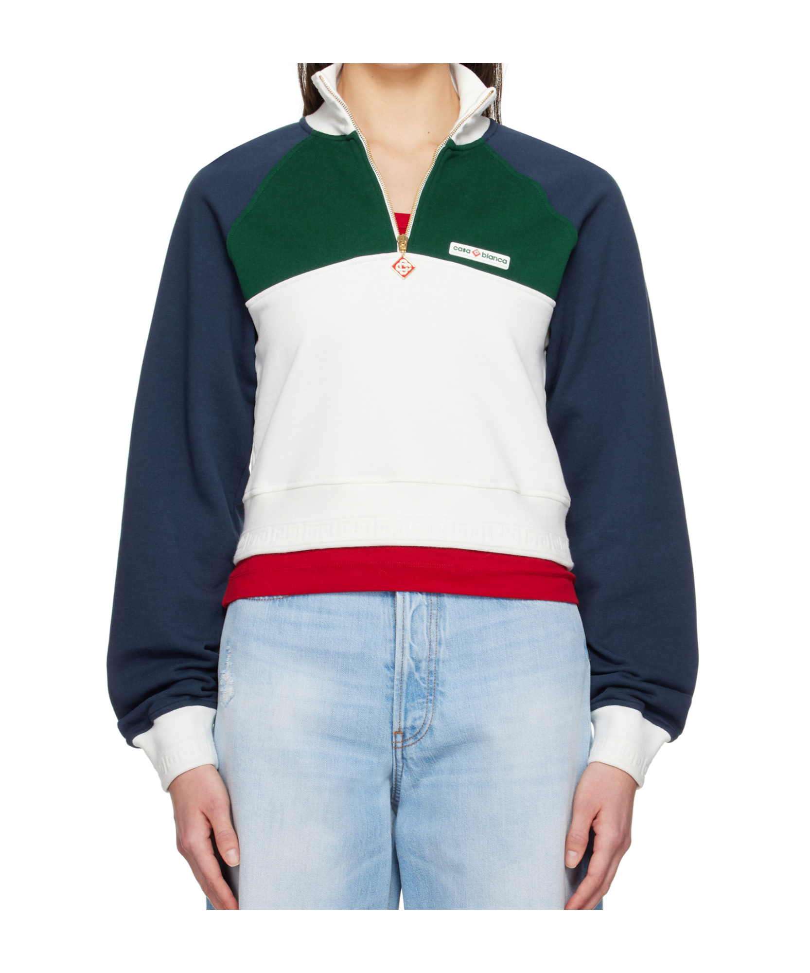 Casablanca Turtleneck Long Sleeve Sweatshirt In Blue