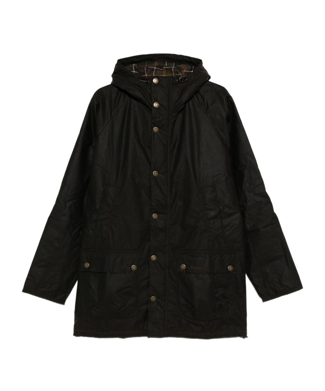 Barbour Hooded Snap-fit Coat In Black