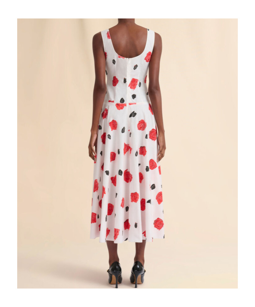 Marni Midikleid Mit Rosen-print In Multi