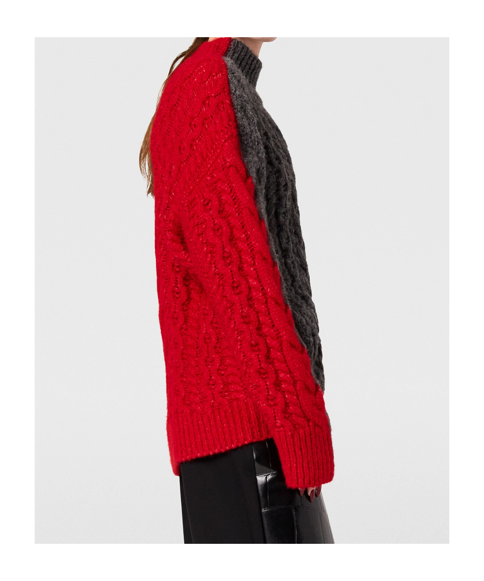 Stella Mccartney Laced Sleeves Cableknit Turtleneck Sweater
