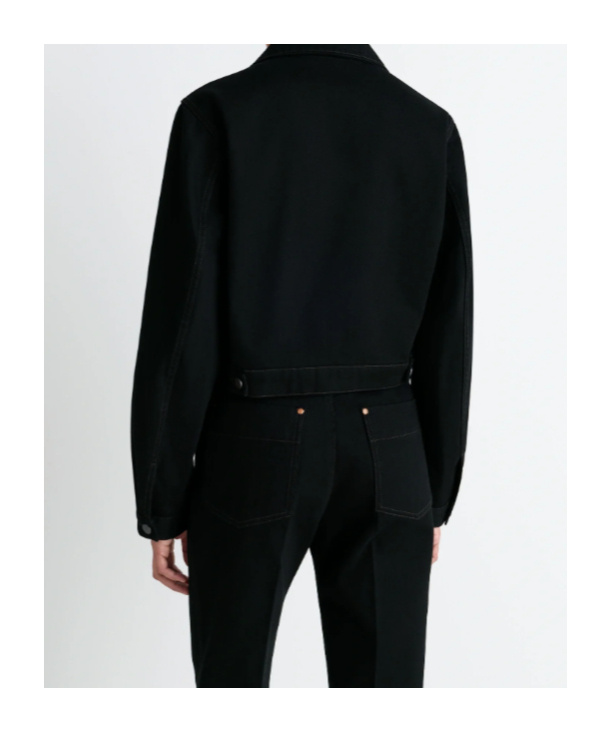 Lemaire Long Sleeve Denim Jacket In Black