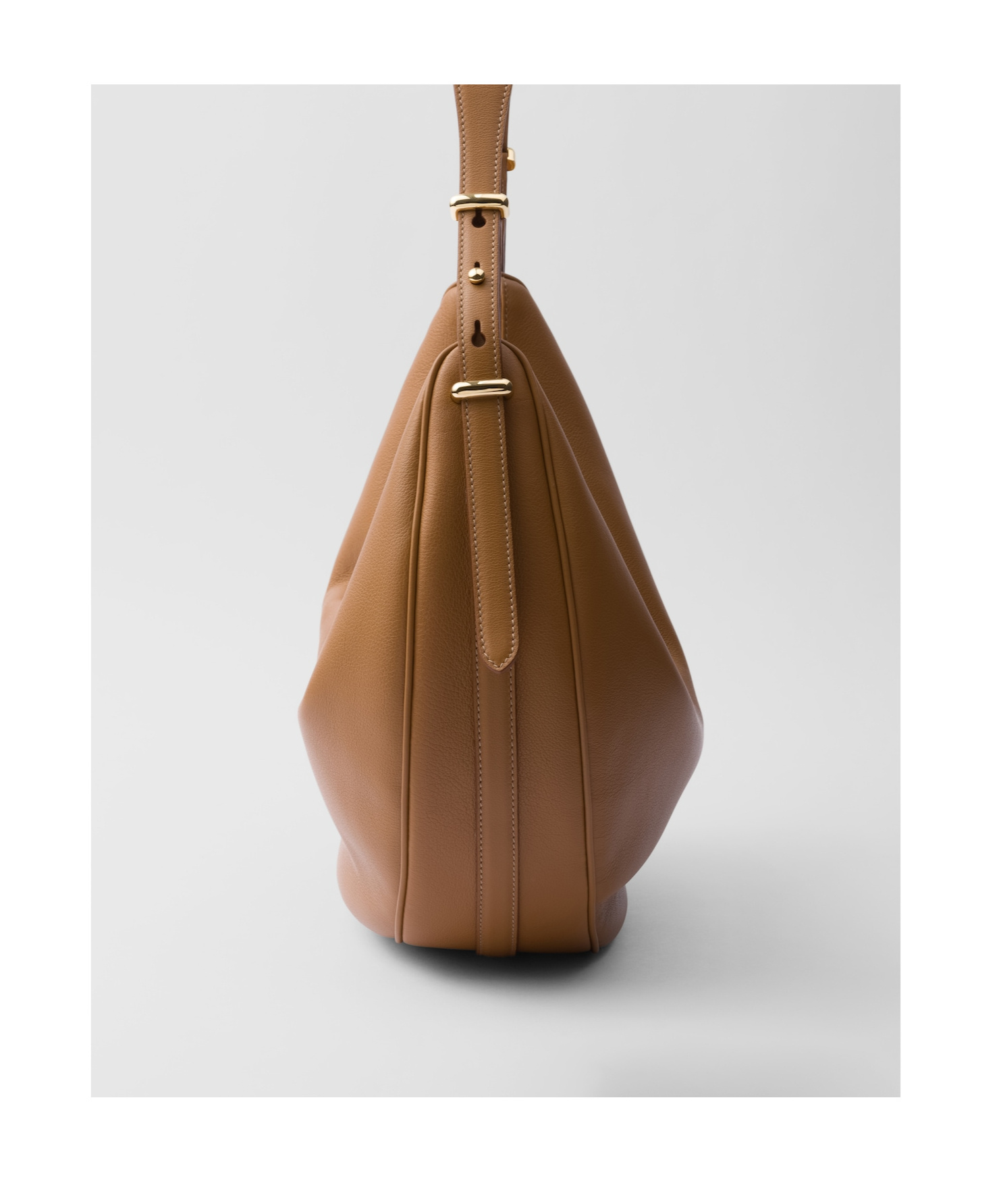 Prada Arque Caramel Large Leather Shoulder Bag Women In Brown