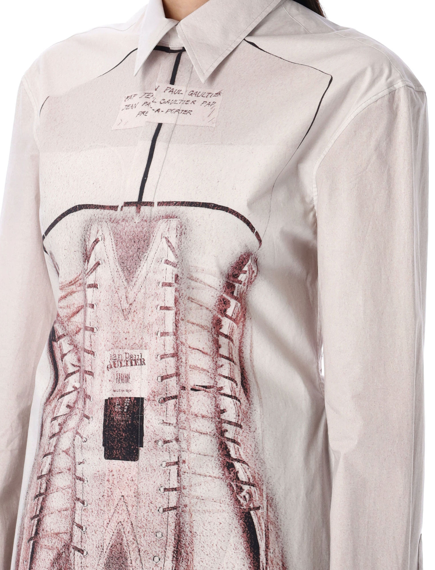 Shop Jean Paul Gaultier Trompe L'oeil Corset Shirt In Nude