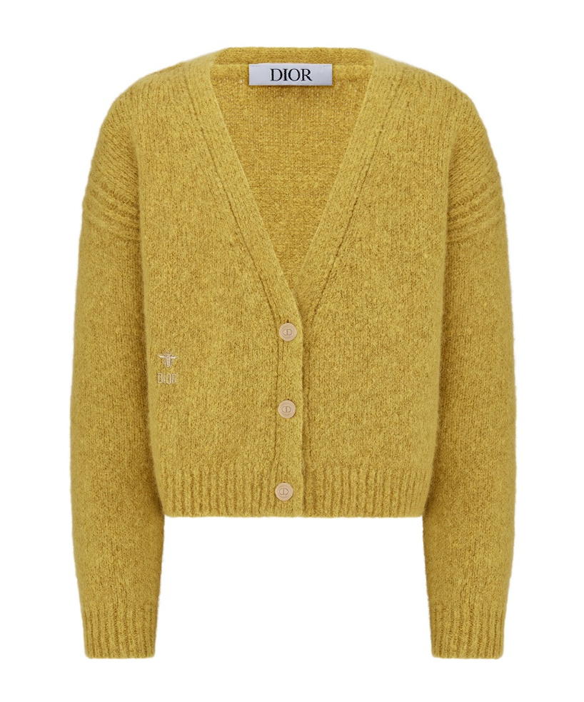 Dior Long-sleeved Cardigan In Brown