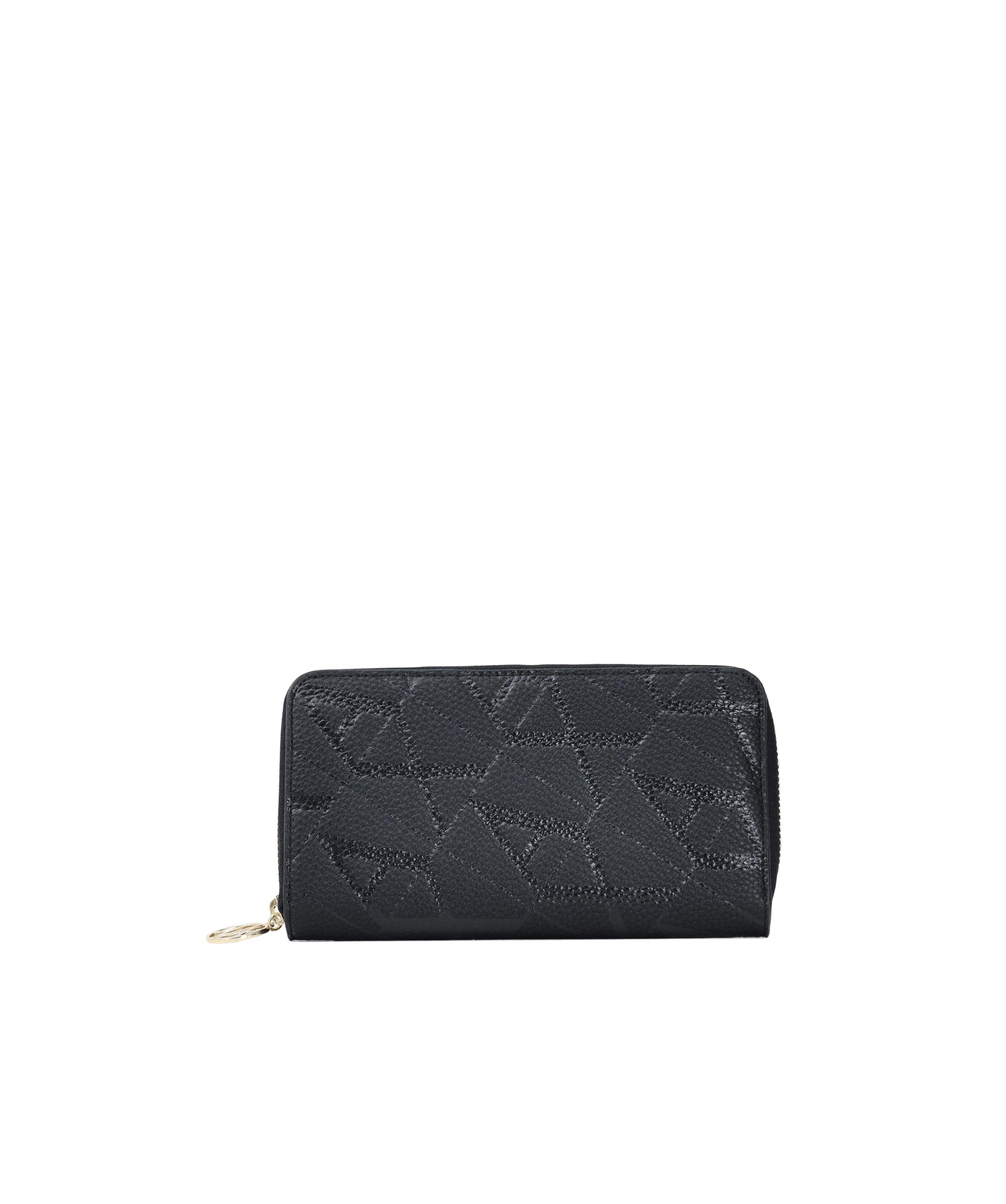 Armani Exchange Wallet With Monogram Pattern In Black