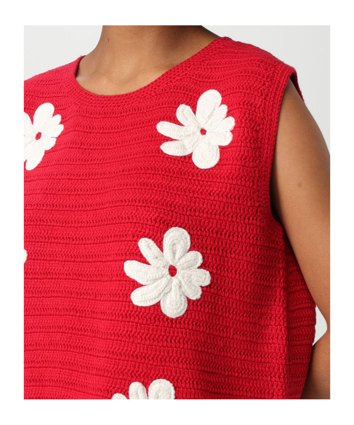 Msgm Crochet-knit Top In Red