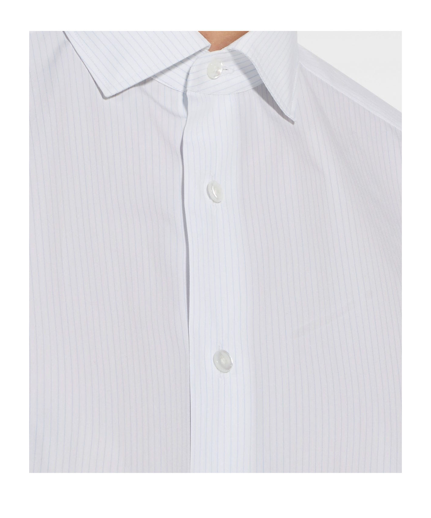 Zegna Light Blue Centoventimila Cotton And Linen Shirt In White