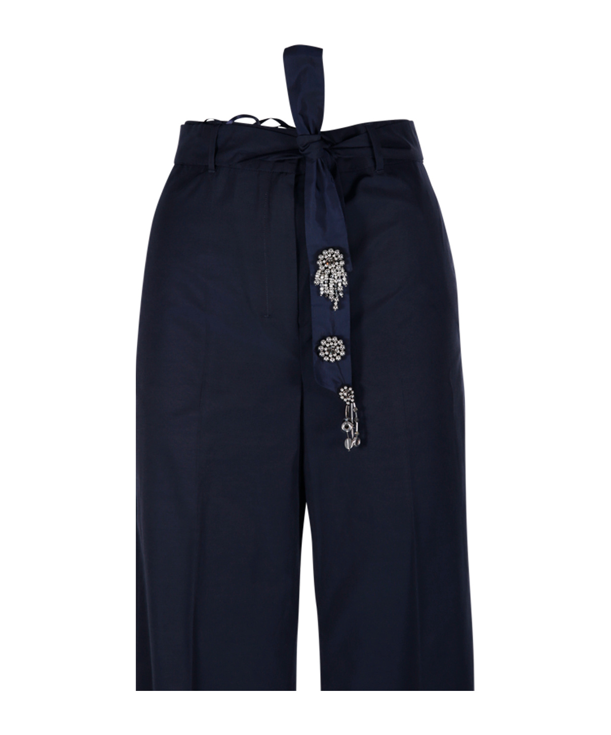 Max Mara Lace Up Casual Pants In Black