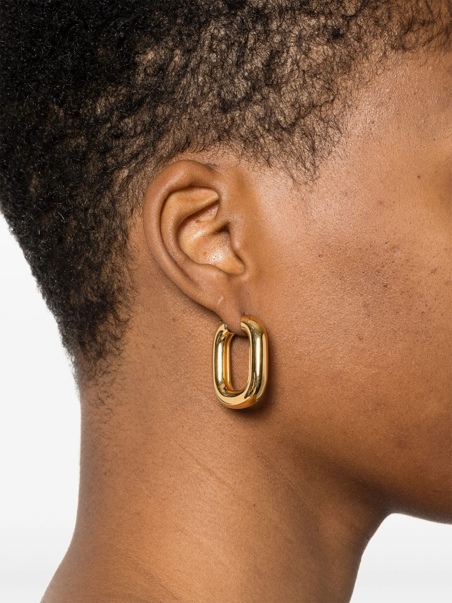Jil Sander Loop Earrings In Gold-tone
