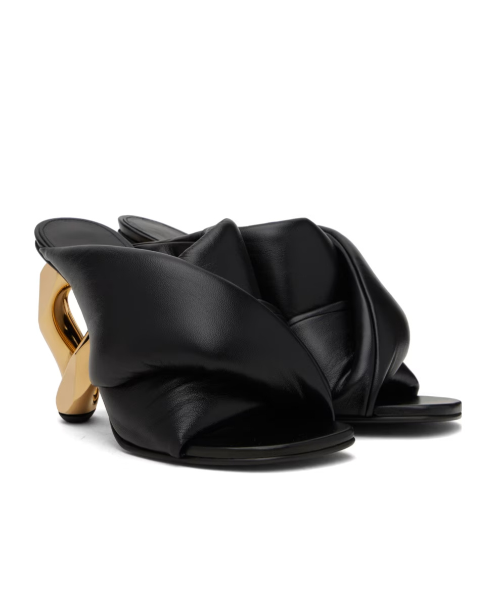 Jw Anderson J. W.anderson Leather Chain Mules With Statement Heel 8 Cm In Black