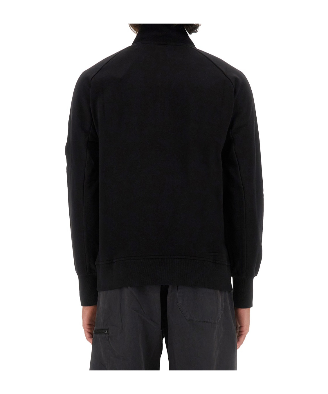 C.p. Company Semi-zipper Sweater In Black