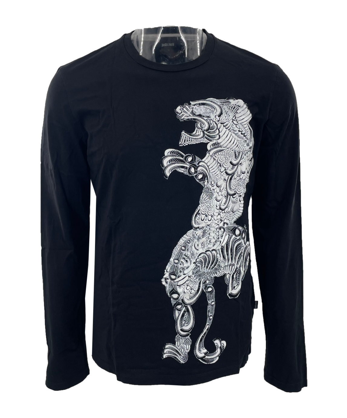 Just Cavalli Pattern Printed Long-sleeved T-shirt In Black