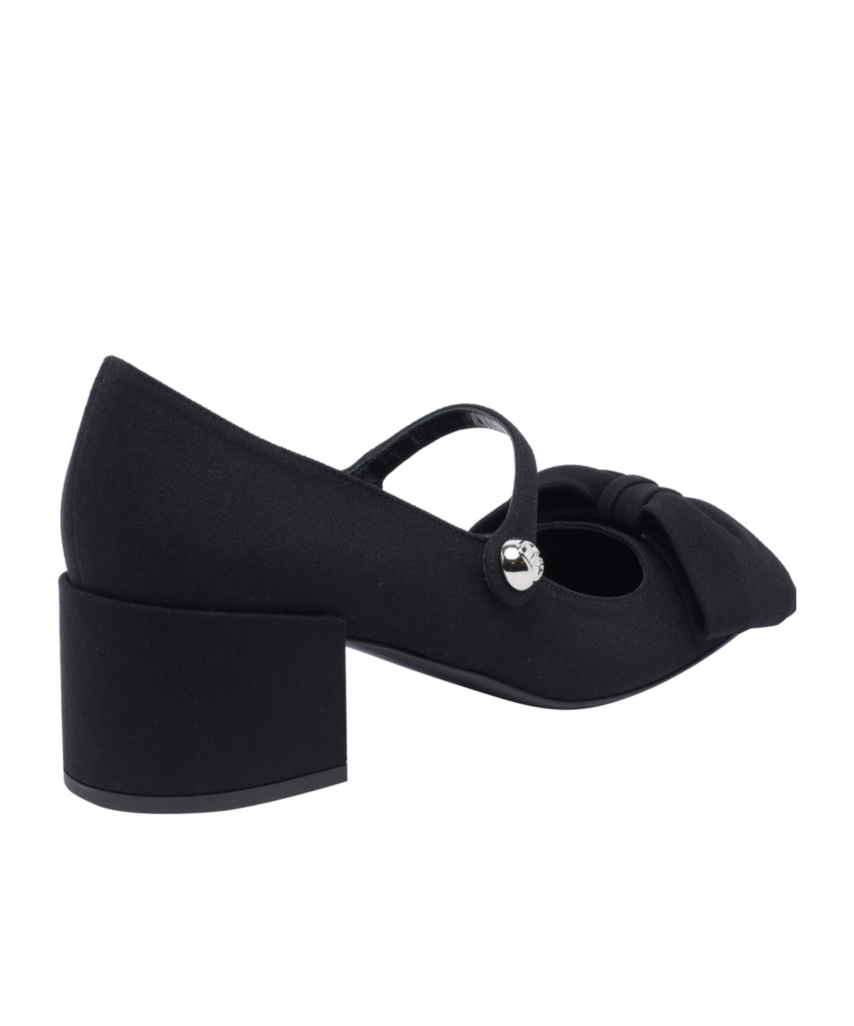 Valentino Mary Jane Block Heel Square Toe In Black