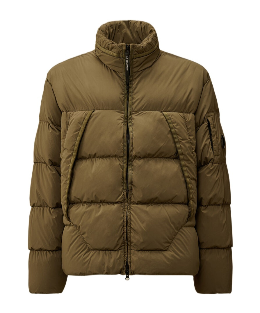 C.p. Company Nycra-r Hooded Down Jacket In Brown