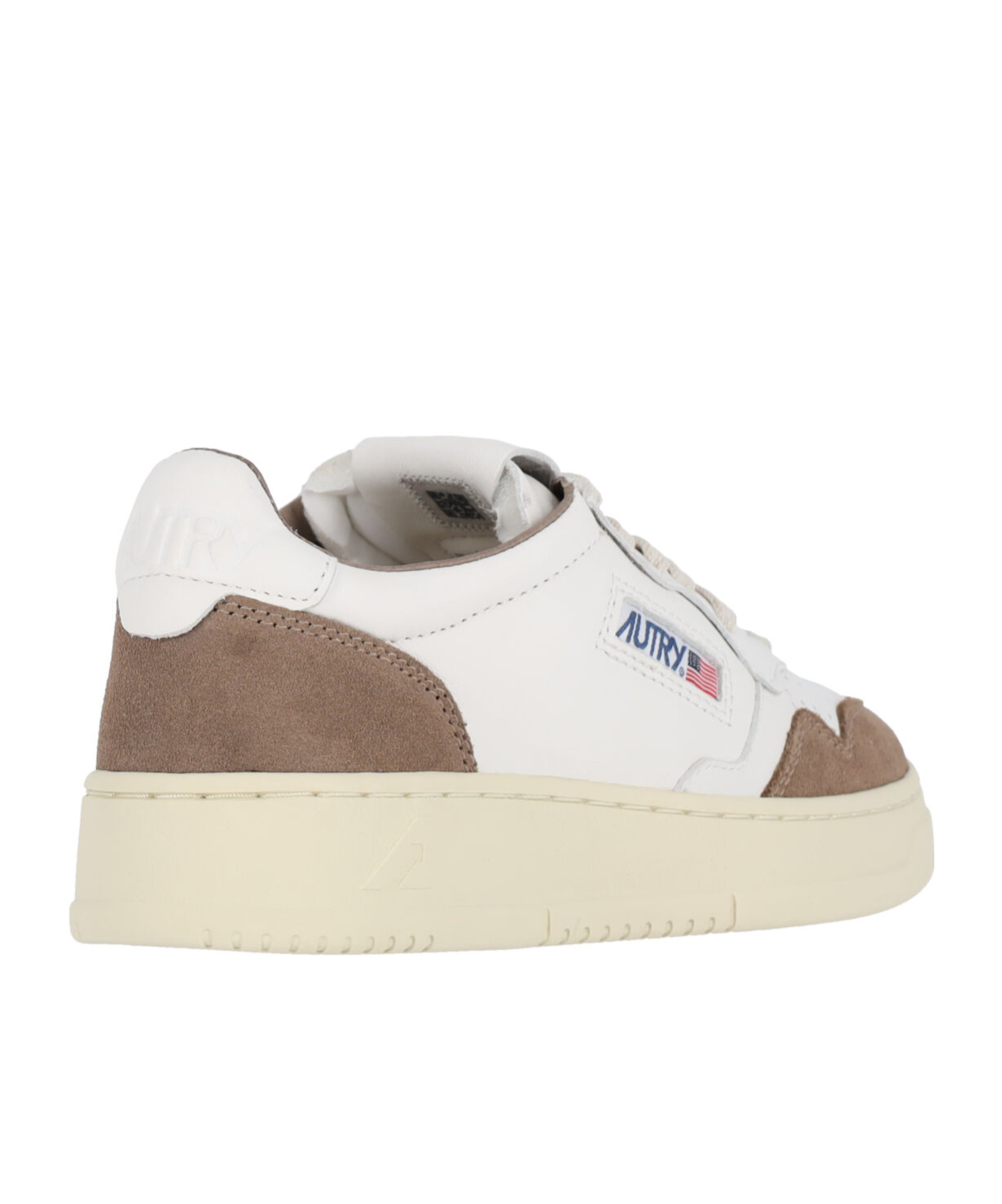 Autry Low Sneaker With Contrast Panels And Perforated Detailing In White
