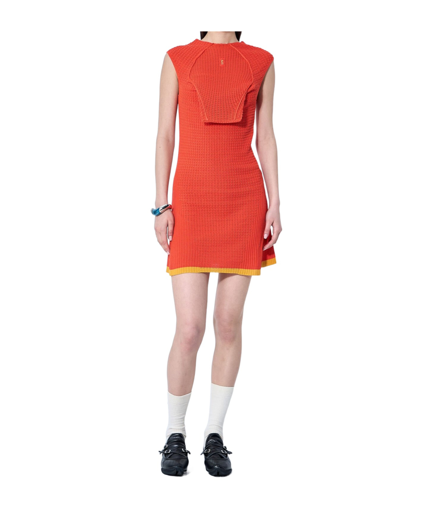 Kiko Kostadinov Vecto Knit Shift Dress In Red
