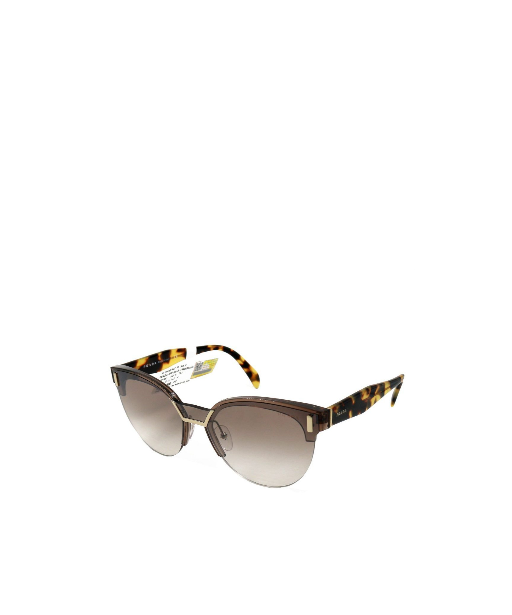 Prada Half Frame Sunglasses In Brown
