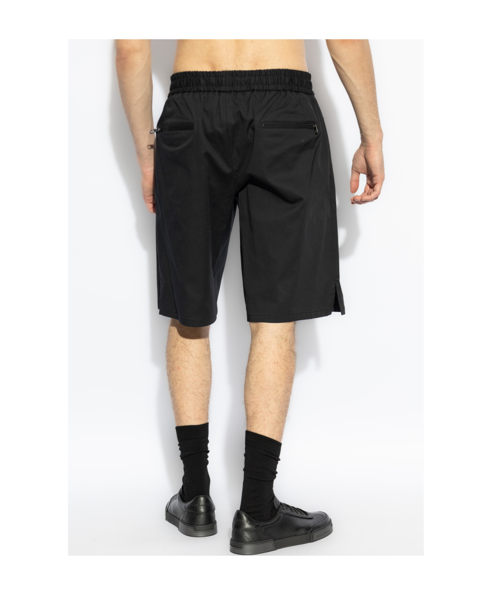 Dolce & Gabbana Elastic Waist Shorts In Black