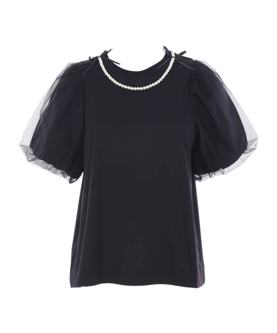 Simone Rocha Embellished Tulle Detailed Top In Blue