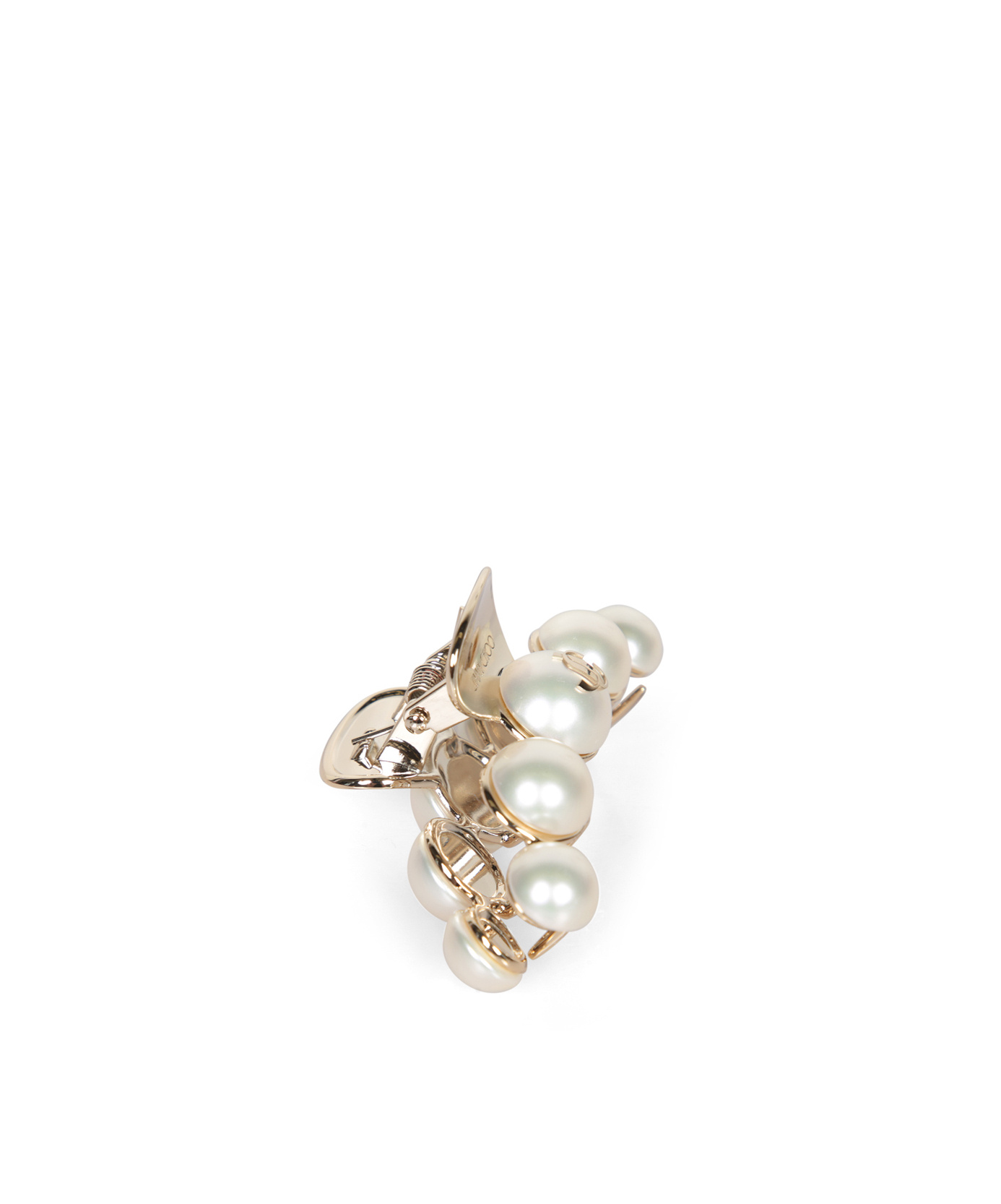 Jimmy Choo Elegant Hair Clip White Pearls In Gold