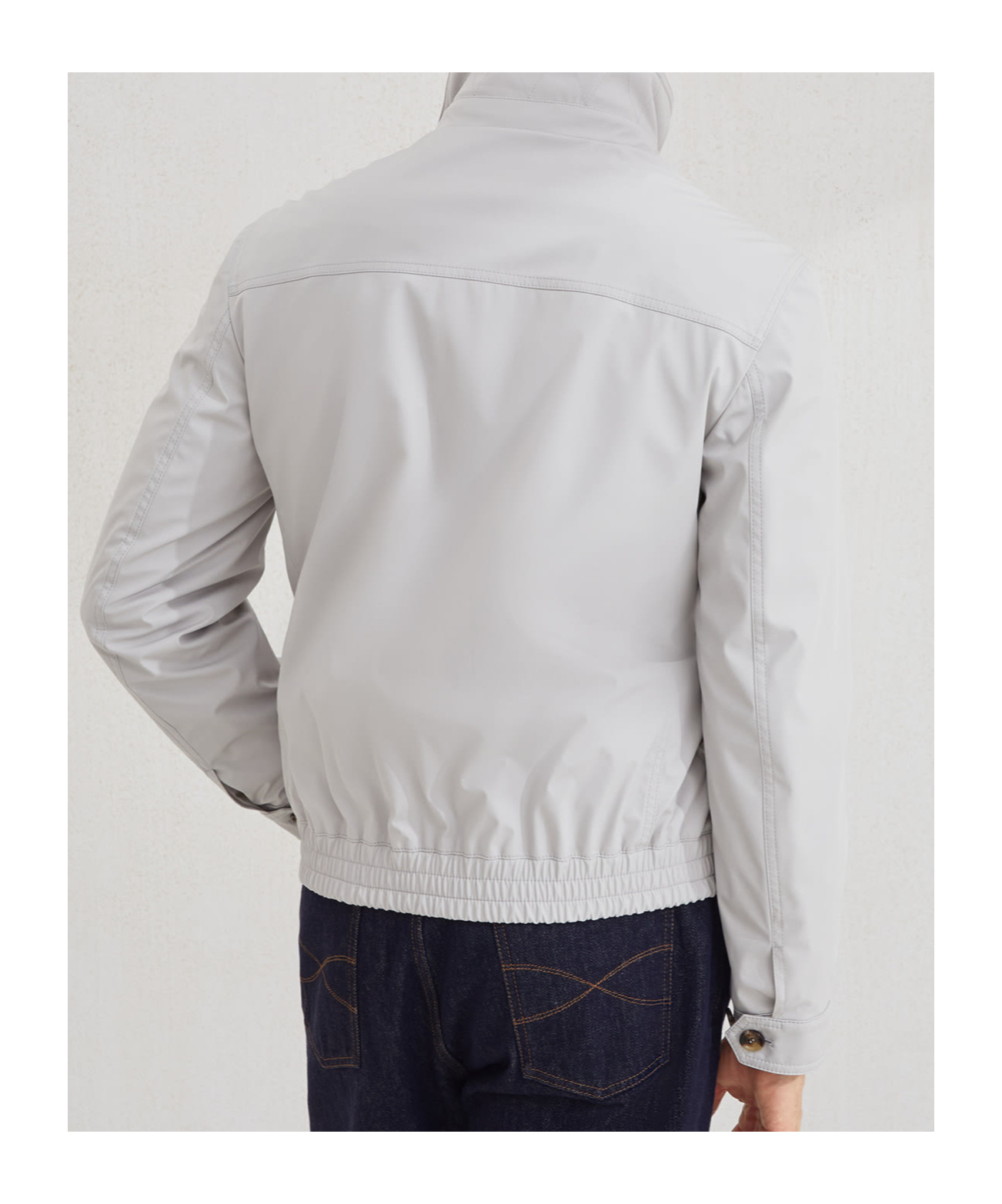 Brunello Cucinelli Zip-up Bomber Jacket In Gray