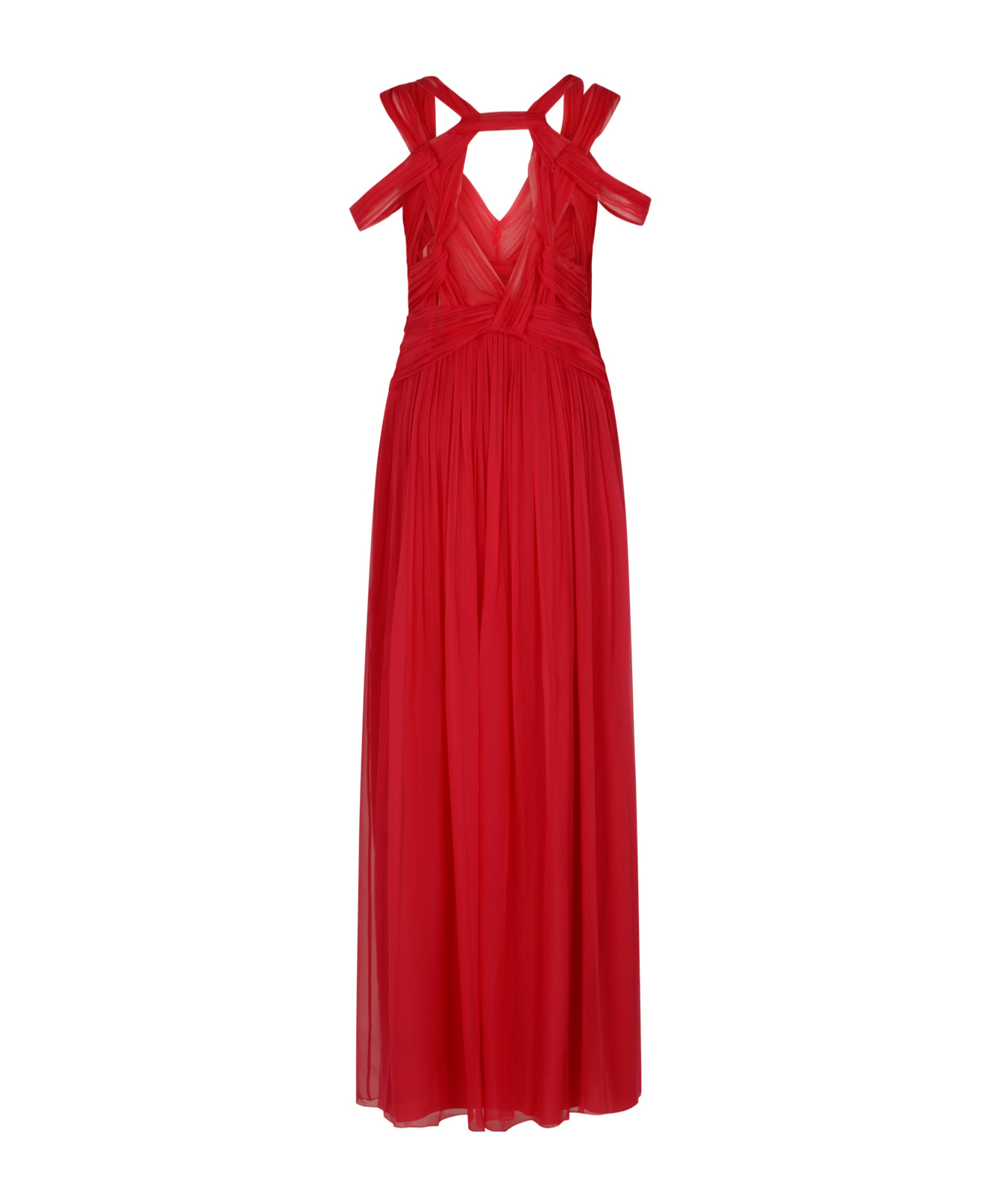 Alberta Ferretti Multi-strap Maxi Dress In Brown