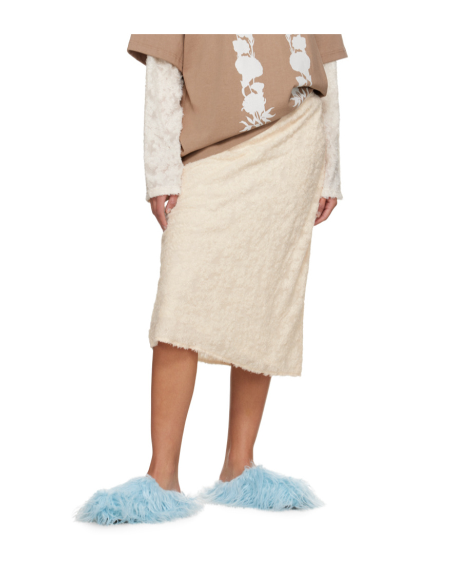 Song For The Mute Elastic Waist Skirt In White