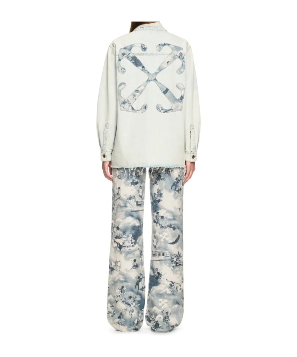 Off-white White Denim Fresco Arrow Shirt Jacket In White