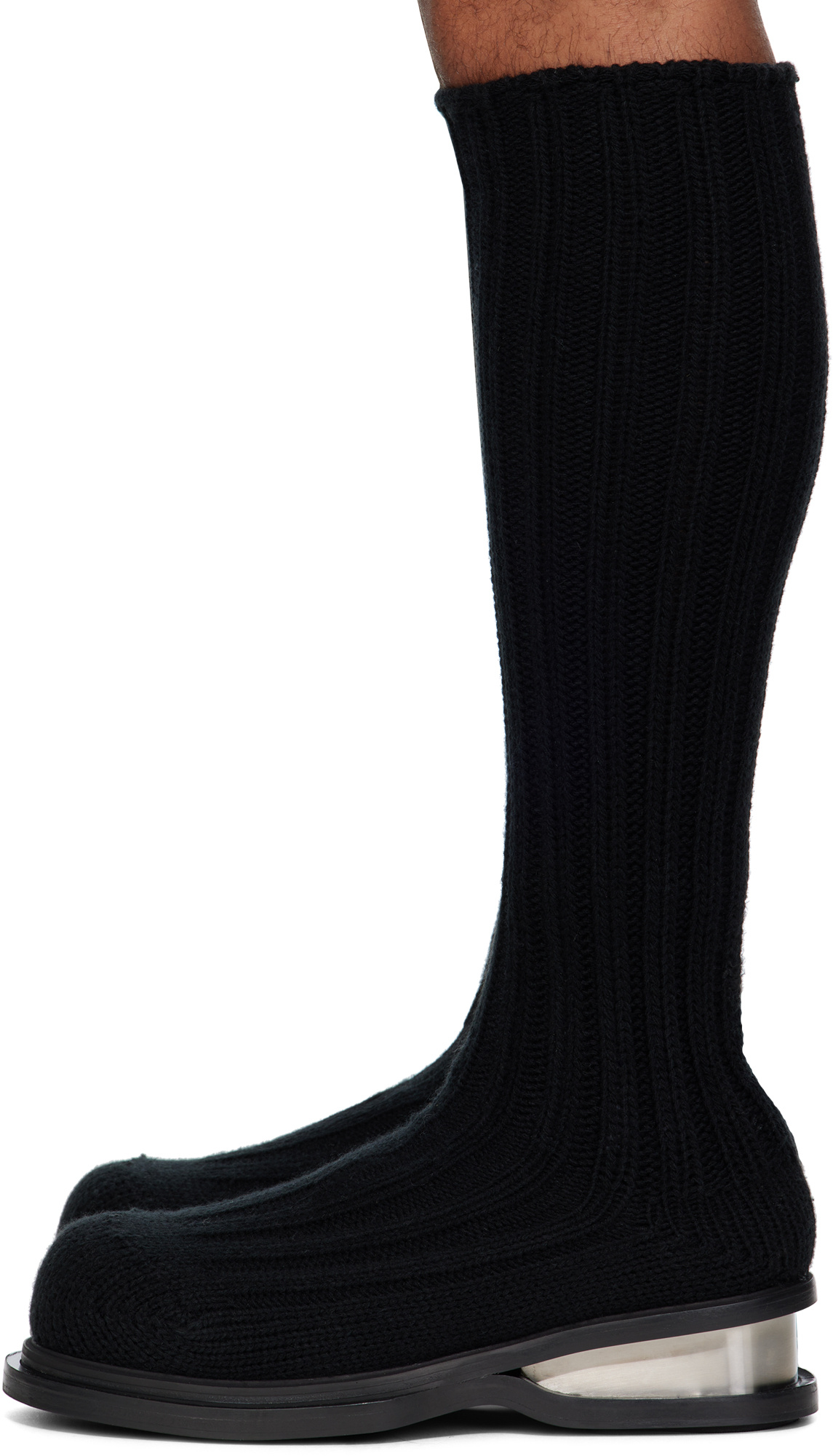 Egonlab Round-toed High Boots In Black