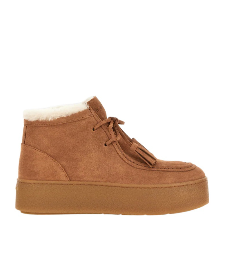 Hogan Ankle Boots With Tassel Detail And Rubber Sole In Brown