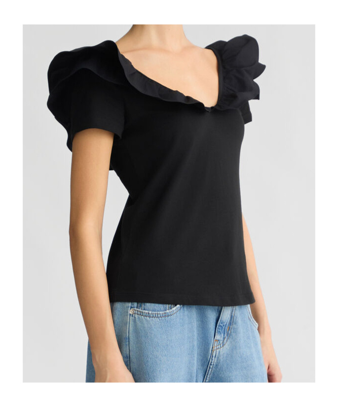Liu •jo Ruffled Cotton T-shirt