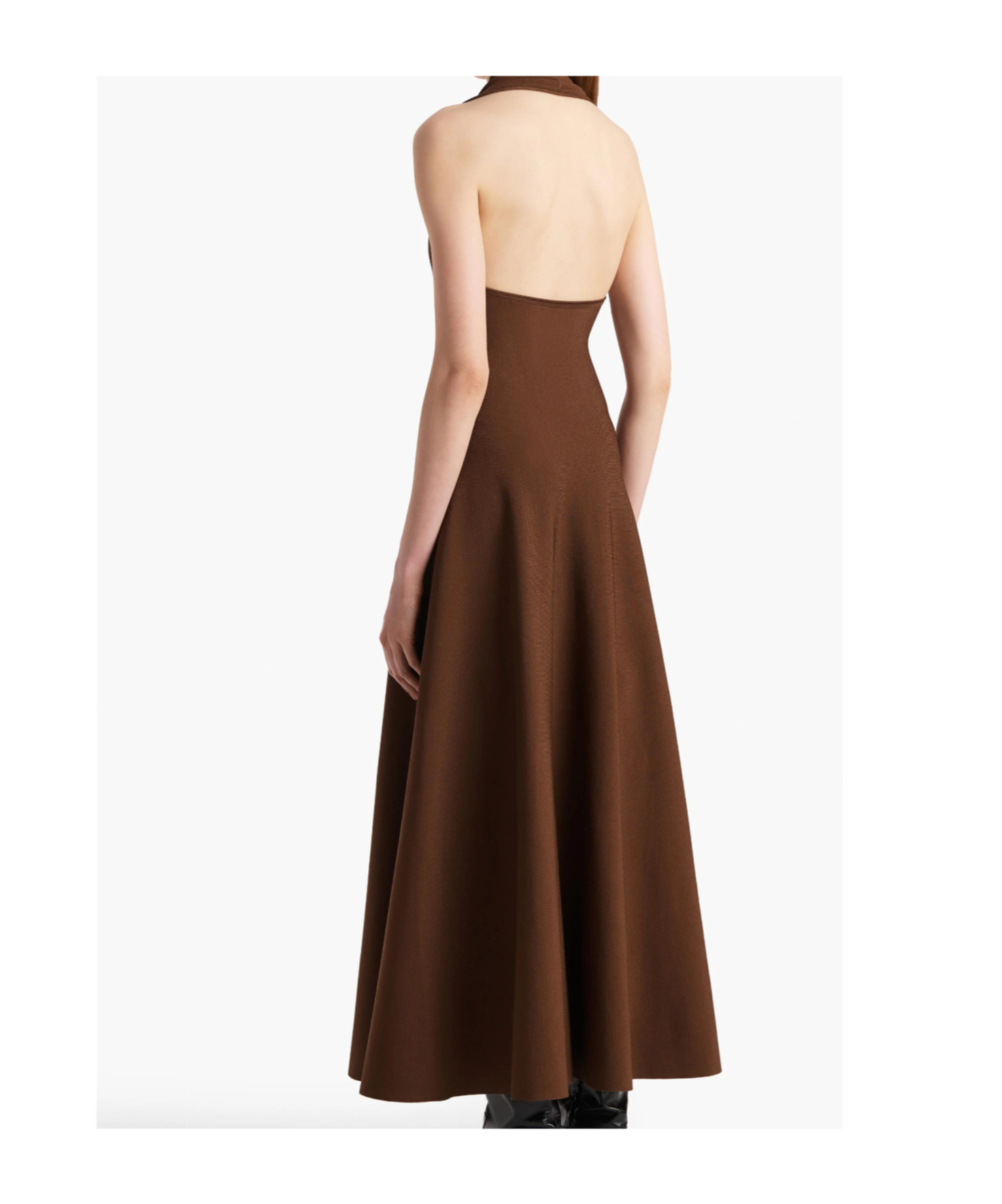 Khaite Halter Neck Dress In Brown
