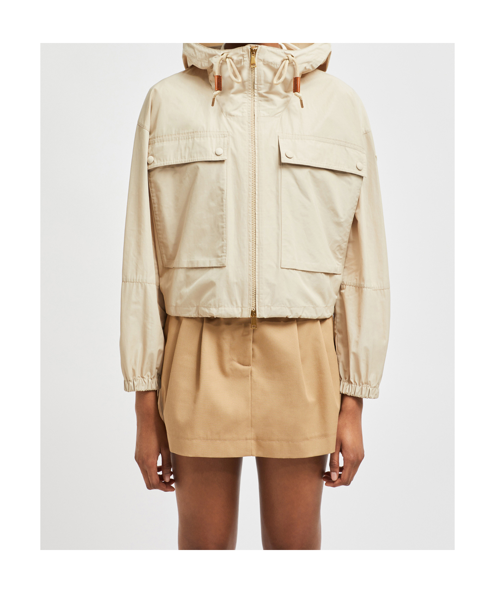 Moncler Sauvan Parka Jacket In Nude