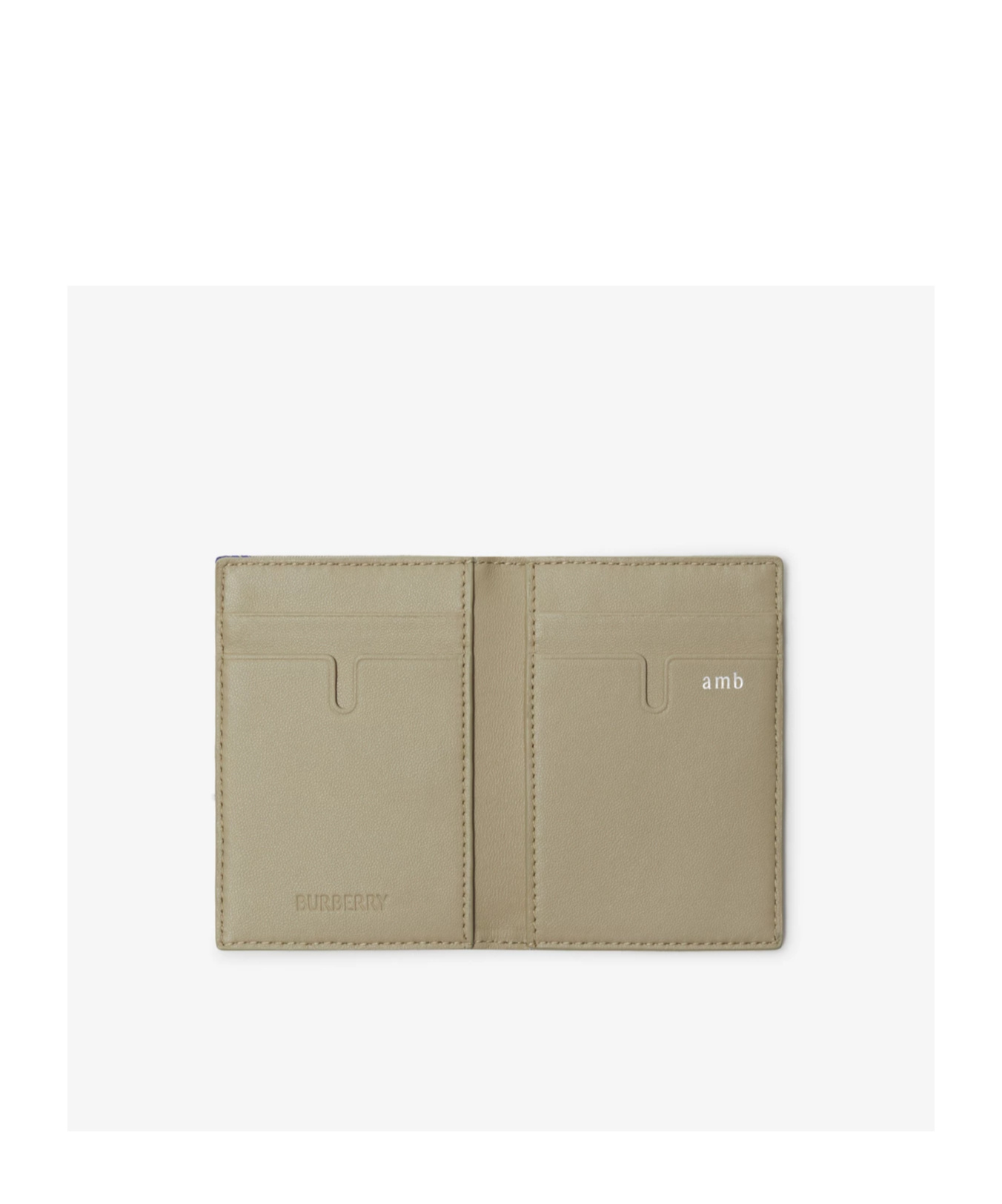Burberry Check Folding Card Case In Gray