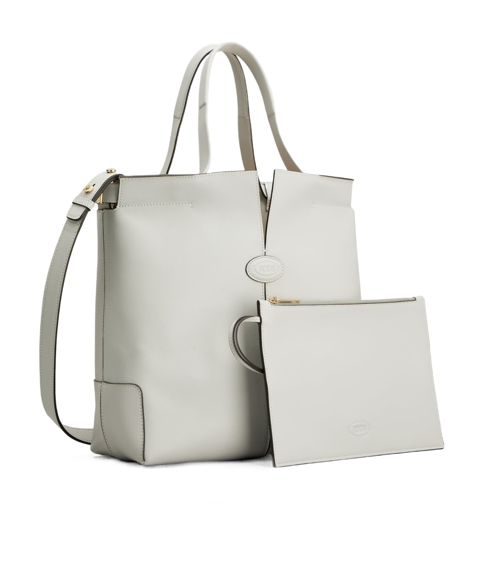 Tod's Small Di Handbag Folio Shoulder Bag In Gray