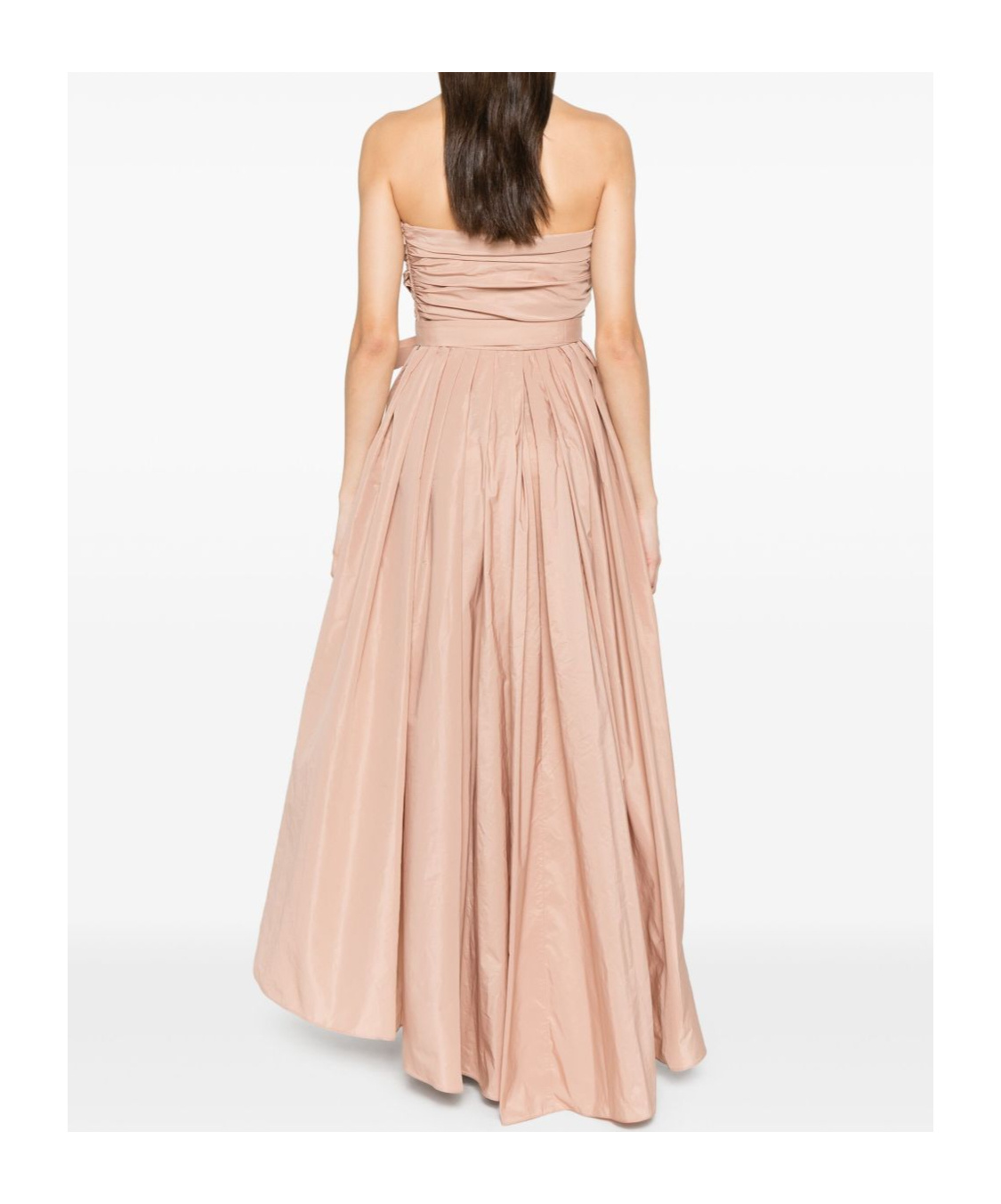 Shop Pinko Strapless Wrap Detailed Dress In Nude