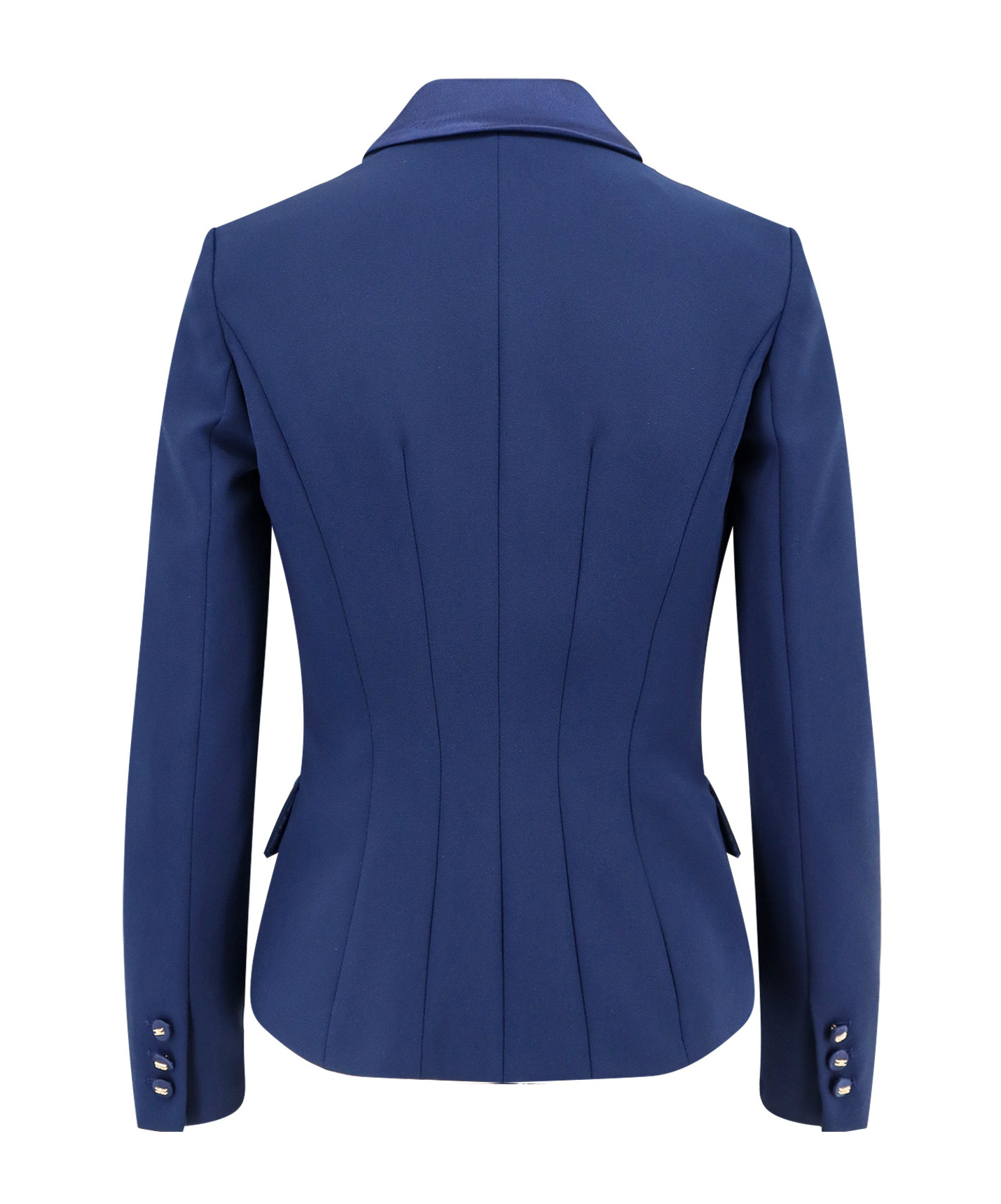 Elisabetta Franchi Tailored Blazer With Padded Shoulders And Covered Buttons In Blue