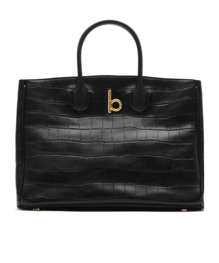 Burberry Womens Rocking Horse Suede Tote Bag Dark Brown In Black