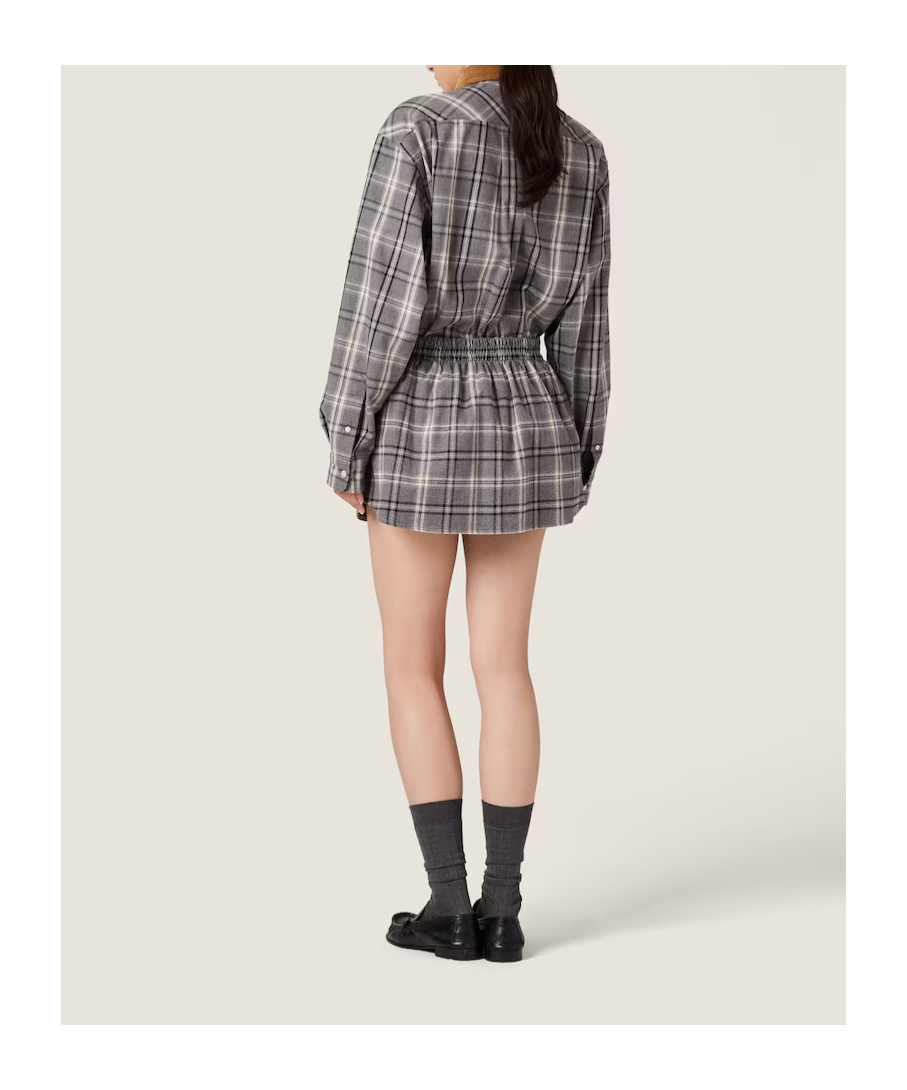 Miu Miu Checked Flannel Miniskirt In Multi