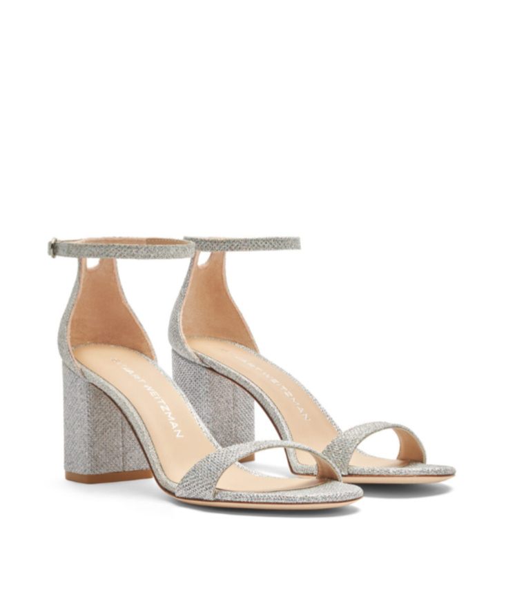 Stuart Weitzman Round-headed High-heeled Sandals In Gray