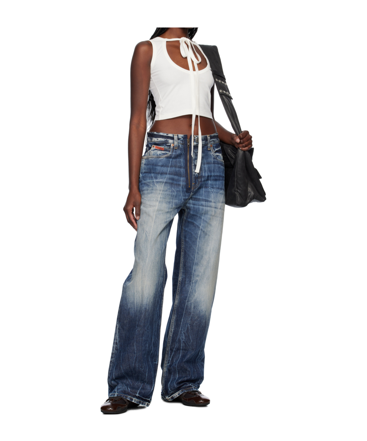 Ambush White Ribbon Tank Top In White