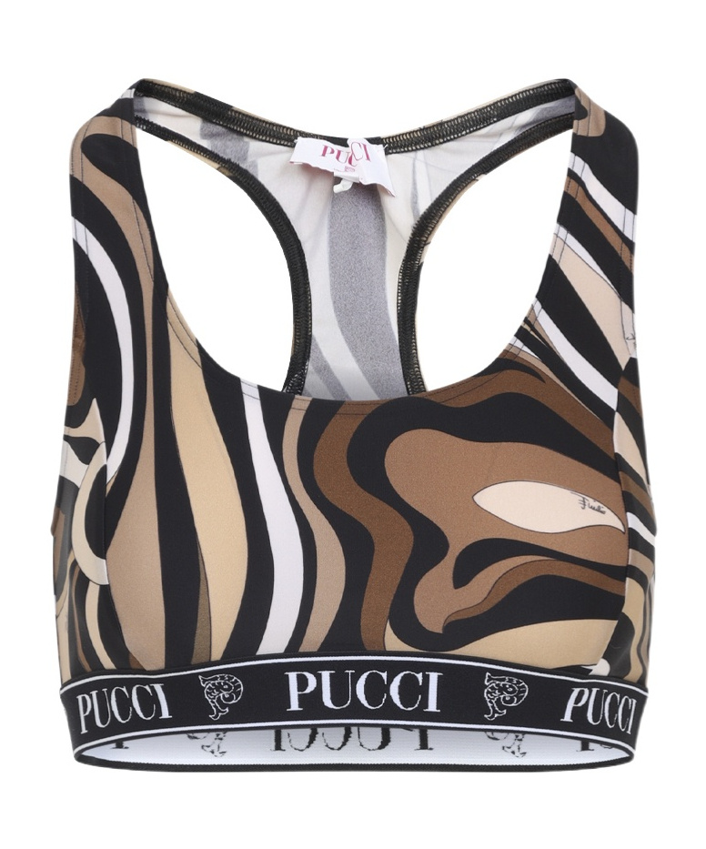 Pucci Marble Print Sports Top In Brown