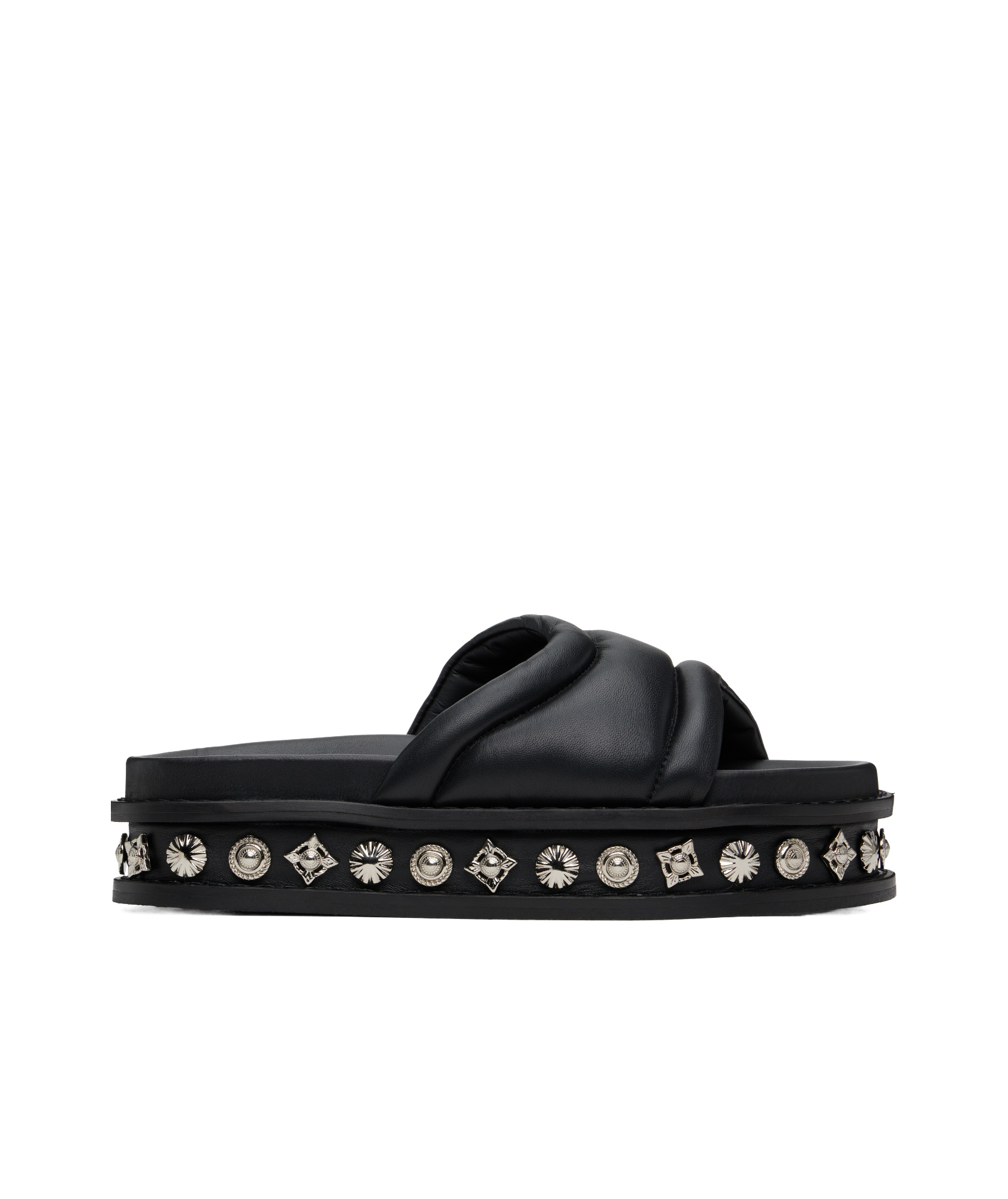 Toga Virilis Round Toe Flat Slippers In Black