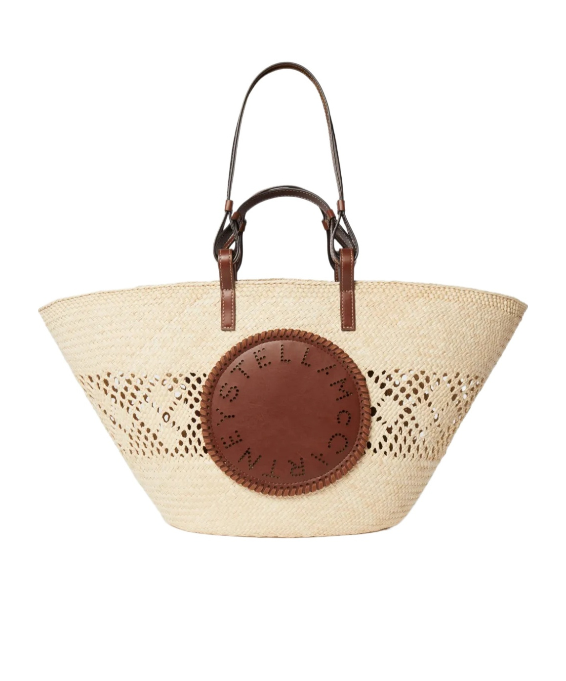Stella Mccartney Logo Raffia Crochet Large Tote Bag