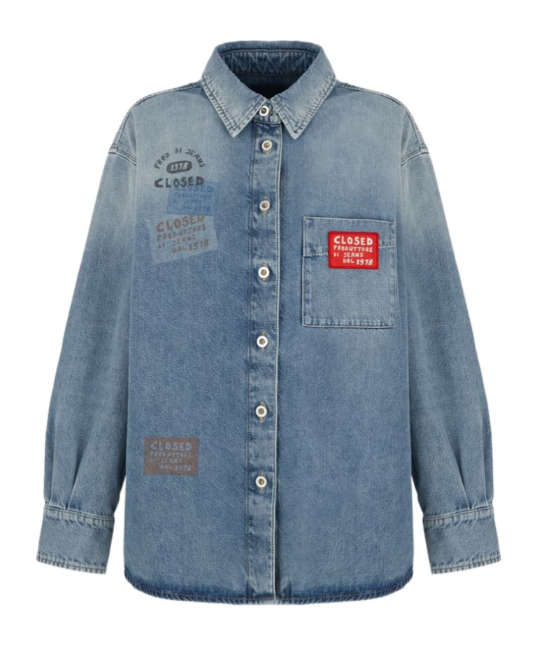 Closed Long Sleeve Shirt In Blue