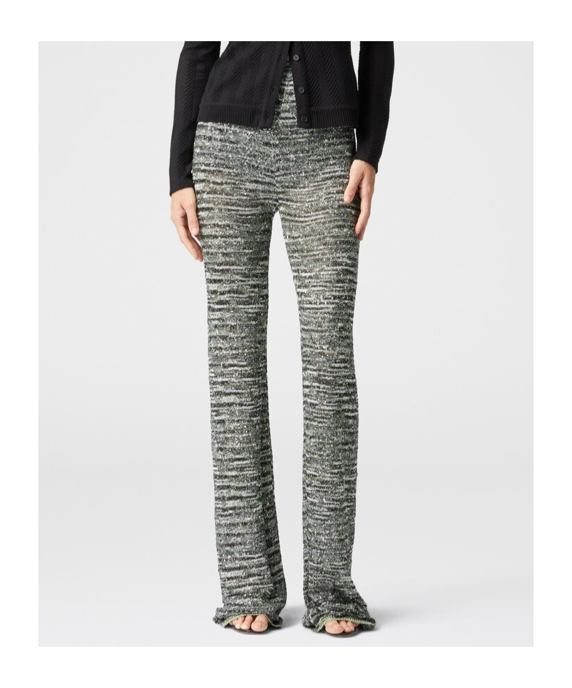 Shop Missoni Sequin-embellished Flared Trousers In Gray