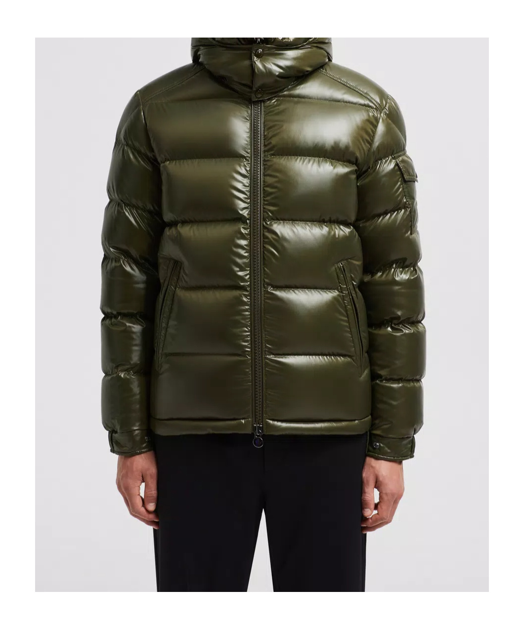 Moncler Maya Hooded Short Down Jacket In Black
