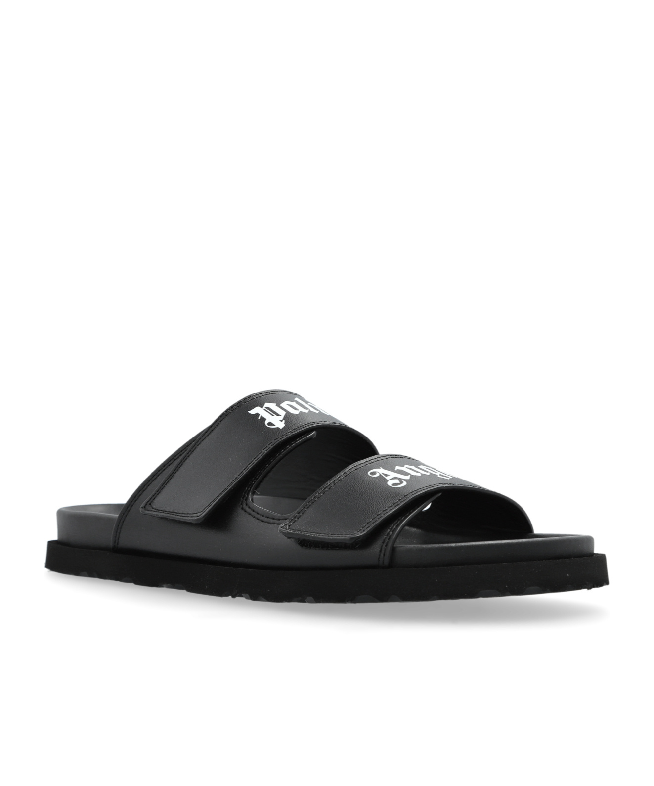 Palm Angels Logo-print Slides In Black
