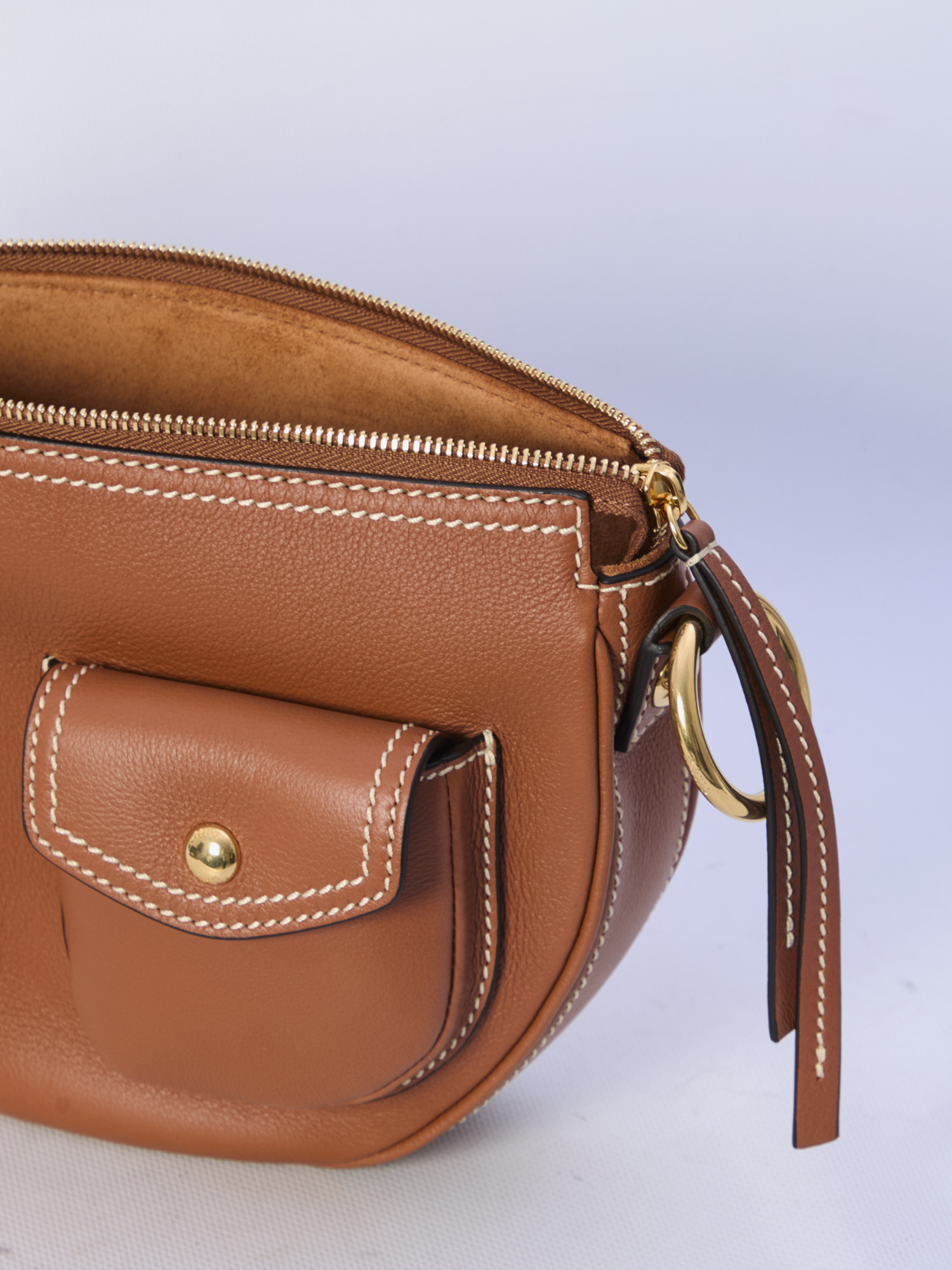 Celine Zip-open Shoulder Bag In Brown
