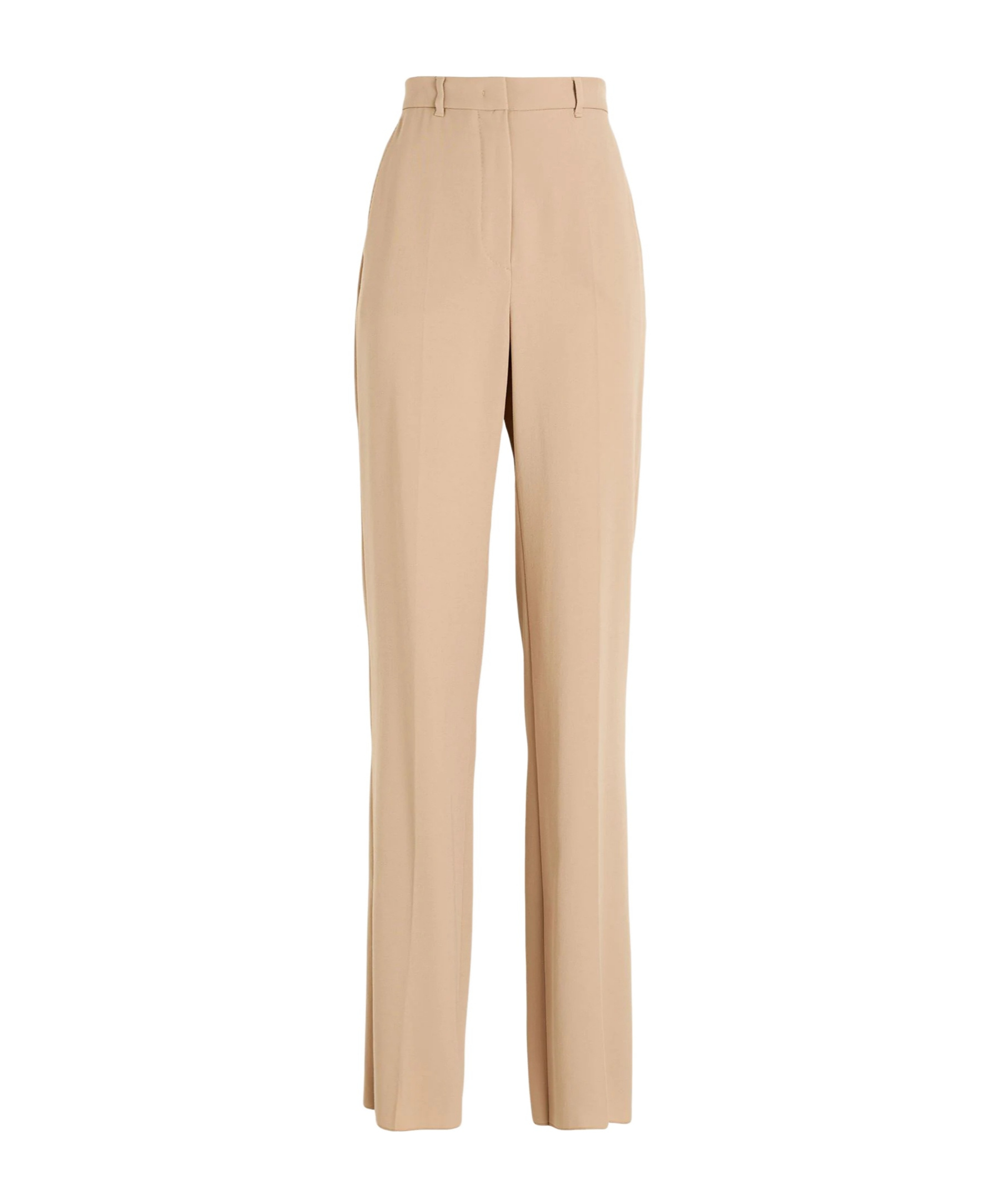 Max Mara Solid-colored Straight-leg Pants In Camel